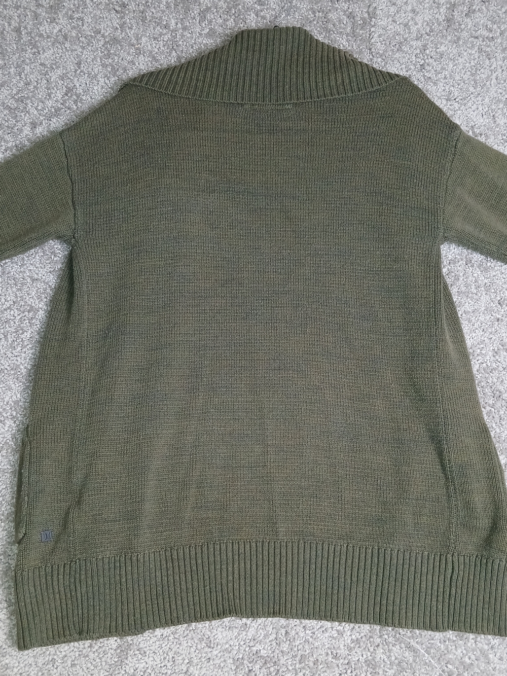 Hurley Cardigan Mojave Olive Green Shawl-Collar Knit Cardigan for Women Medium - Picture 11 of 12